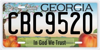 GA license plate CBC9520