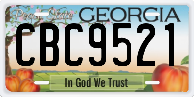 GA license plate CBC9521