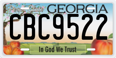 GA license plate CBC9522