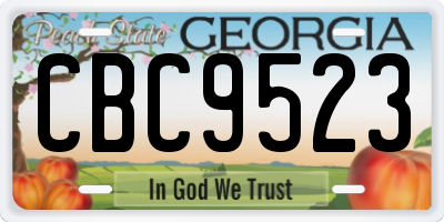 GA license plate CBC9523