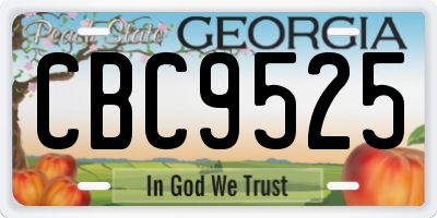 GA license plate CBC9525