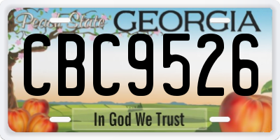 GA license plate CBC9526