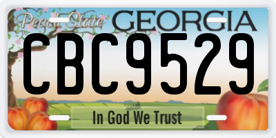 GA license plate CBC9529