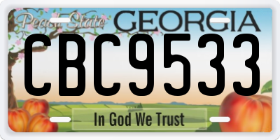 GA license plate CBC9533