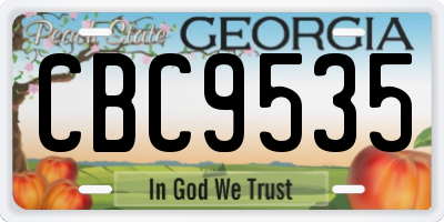 GA license plate CBC9535