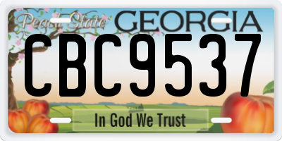 GA license plate CBC9537