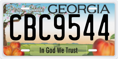 GA license plate CBC9544