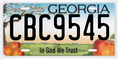 GA license plate CBC9545