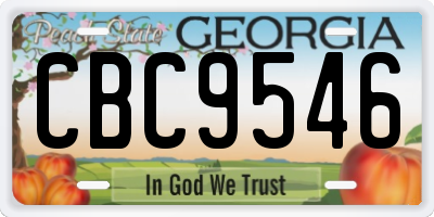 GA license plate CBC9546