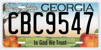 GA license plate CBC9547