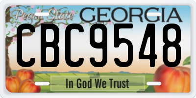 GA license plate CBC9548