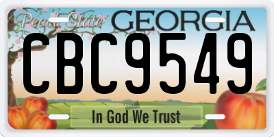 GA license plate CBC9549