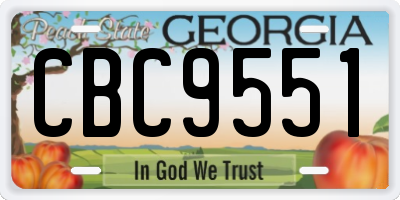 GA license plate CBC9551