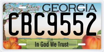 GA license plate CBC9552