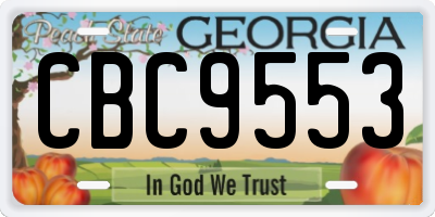 GA license plate CBC9553