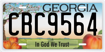 GA license plate CBC9564