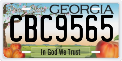 GA license plate CBC9565
