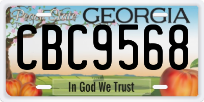 GA license plate CBC9568