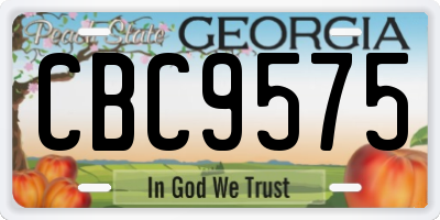 GA license plate CBC9575