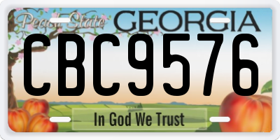 GA license plate CBC9576