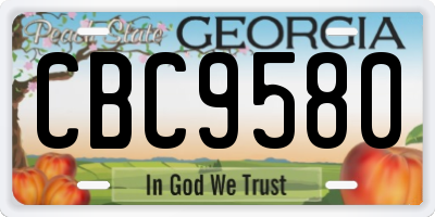 GA license plate CBC9580