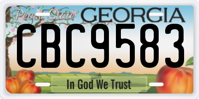 GA license plate CBC9583