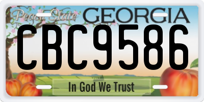 GA license plate CBC9586