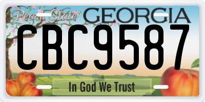 GA license plate CBC9587