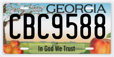 GA license plate CBC9588