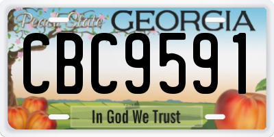 GA license plate CBC9591