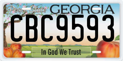 GA license plate CBC9593