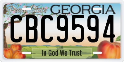 GA license plate CBC9594