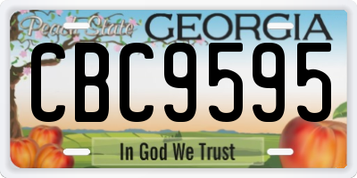 GA license plate CBC9595