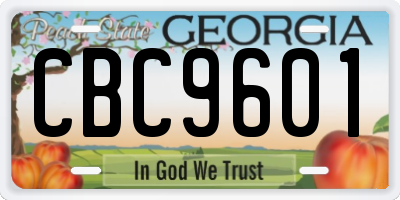 GA license plate CBC9601