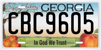 GA license plate CBC9605