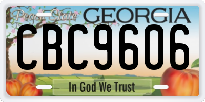 GA license plate CBC9606