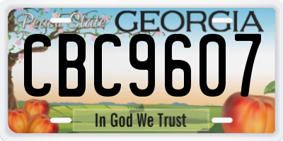 GA license plate CBC9607