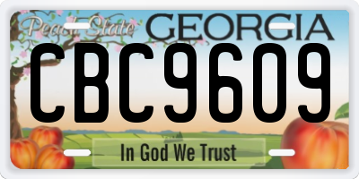GA license plate CBC9609