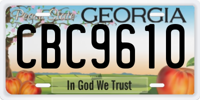 GA license plate CBC9610