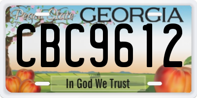 GA license plate CBC9612