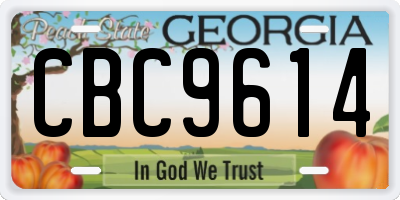 GA license plate CBC9614