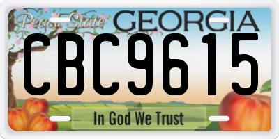 GA license plate CBC9615