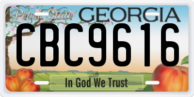 GA license plate CBC9616