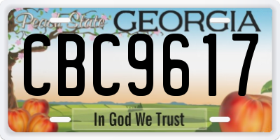 GA license plate CBC9617