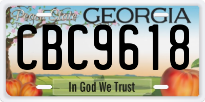GA license plate CBC9618