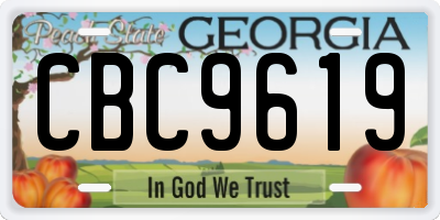 GA license plate CBC9619