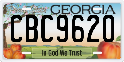GA license plate CBC9620