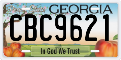 GA license plate CBC9621