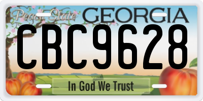 GA license plate CBC9628