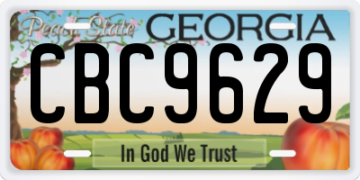 GA license plate CBC9629